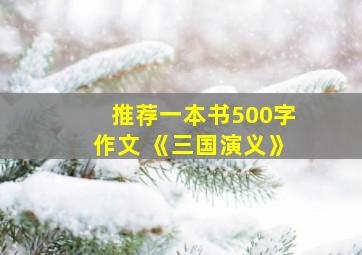 推荐一本书500字作文 《三国演义》